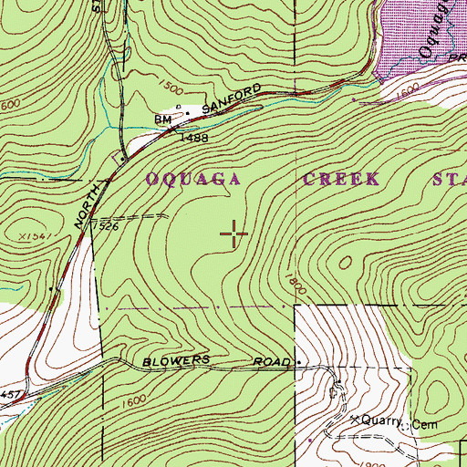 Topographic Map of Broome State Forest, NY