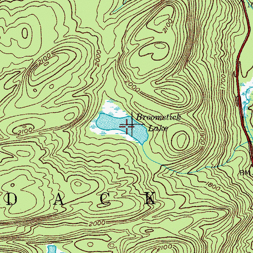 Topographic Map of Broomstick Lake, NY