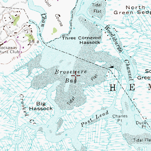 Topographic Map of Brosewere Bay, NY