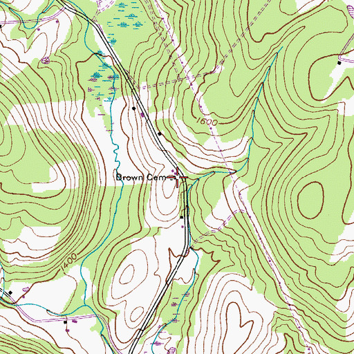 Topographic Map of Brown Cemetery, NY