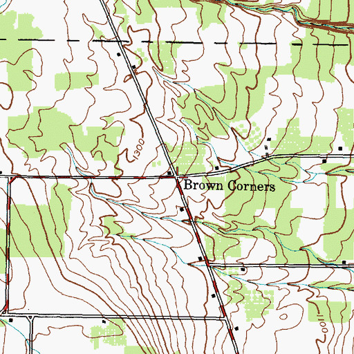 Topographic Map of Brown Corners, NY