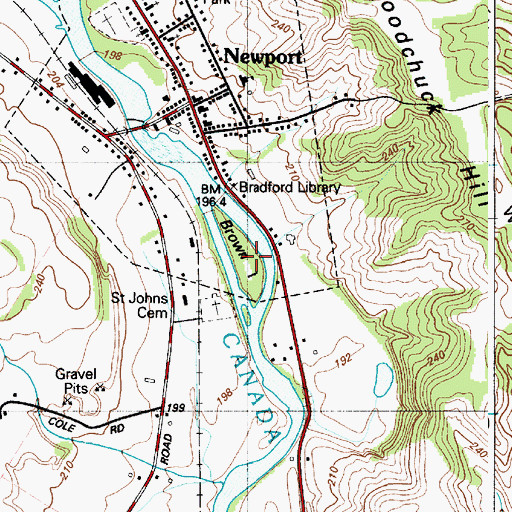 Topographic Map of Brown Island, NY
