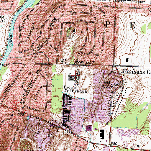 Topographic Map of Martha Brown Middle School, NY