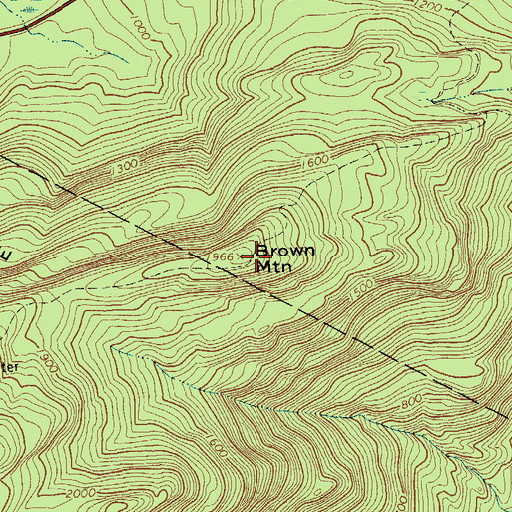 Topographic Map of Brown Mountain, NY