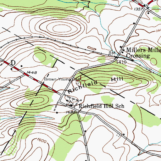 Topographic Map of Brown-Young Cemetery, NY