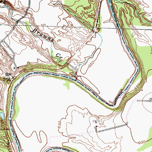Topographic Map of Browns Creek, NY