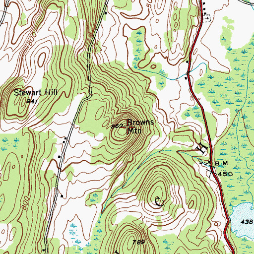 Topographic Map of Browns Mountain, NY