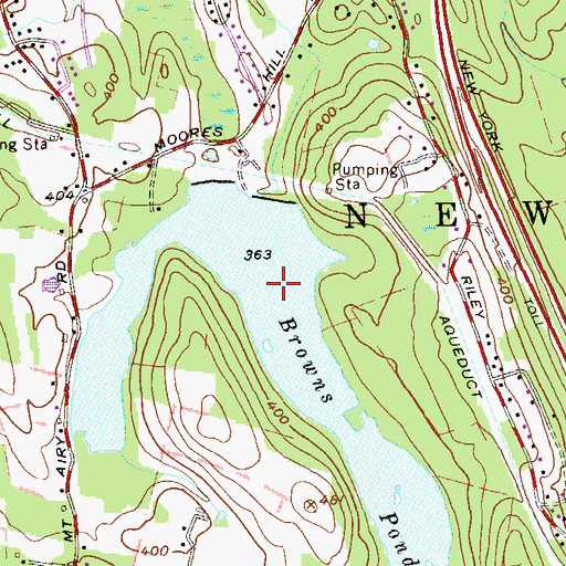 Topographic Map of Browns Pond, NY