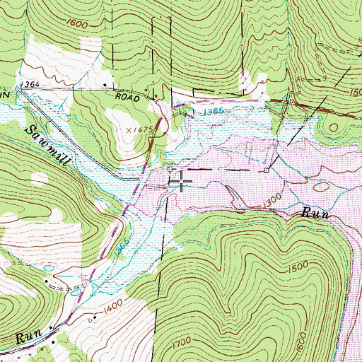Topographic Map of Browns Run, NY