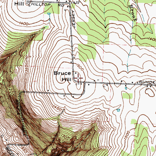 Topographic Map of Bruce Hill, NY