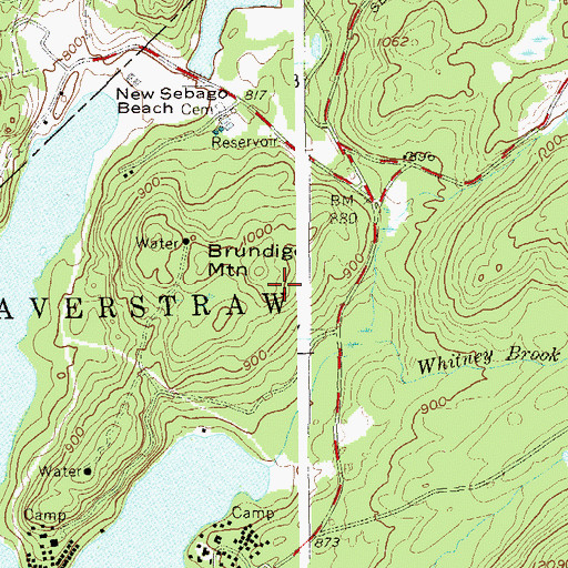 Topographic Map of Brundige Mountain, NY