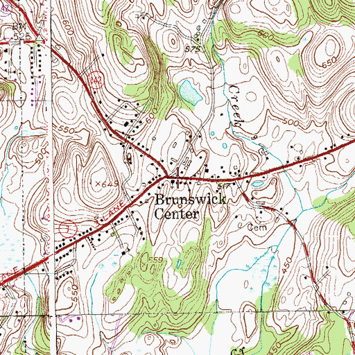 Topographic Map of Brunswick Center, NY