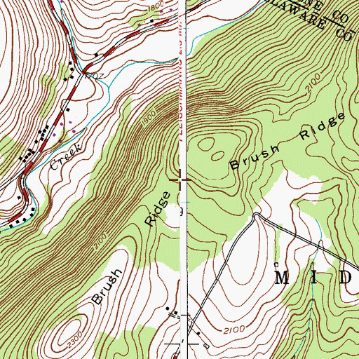 Topographic Map of Brush Ridge, NY