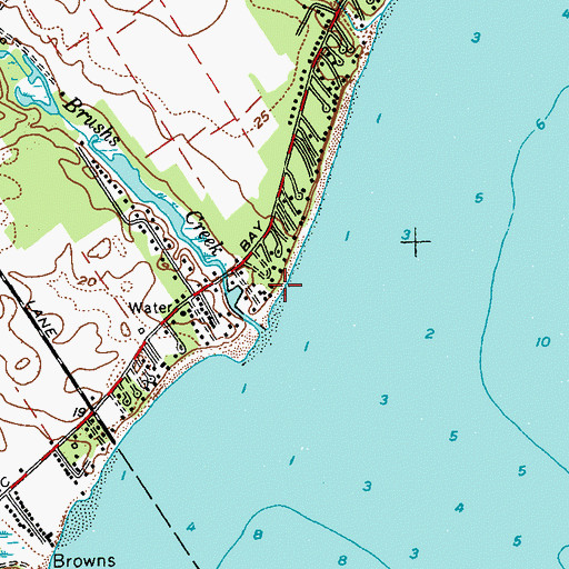 Topographic Map of Brushs Creek, NY