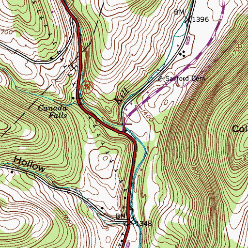 Topographic Map of Bryants Brook, NY