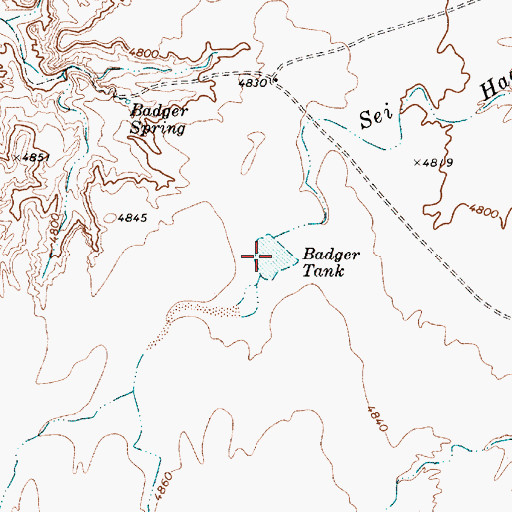 Topographic Map of Badger Tank, AZ