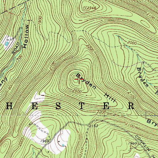 Topographic Map of Bryden Hill, NY