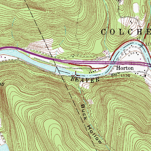 Topographic Map of Buck Hollow, NY
