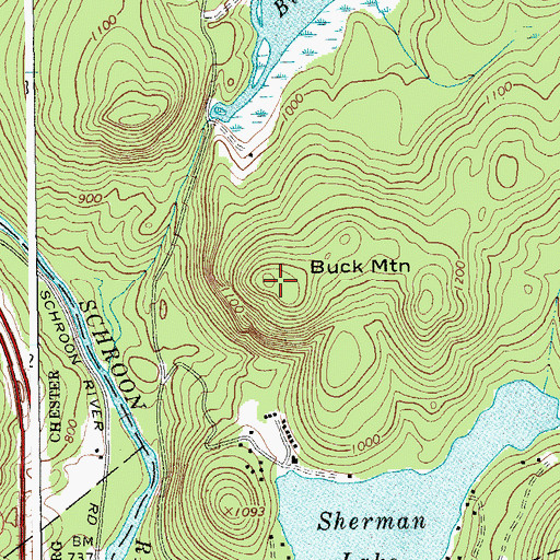 Topographic Map of Buck Mountain, NY