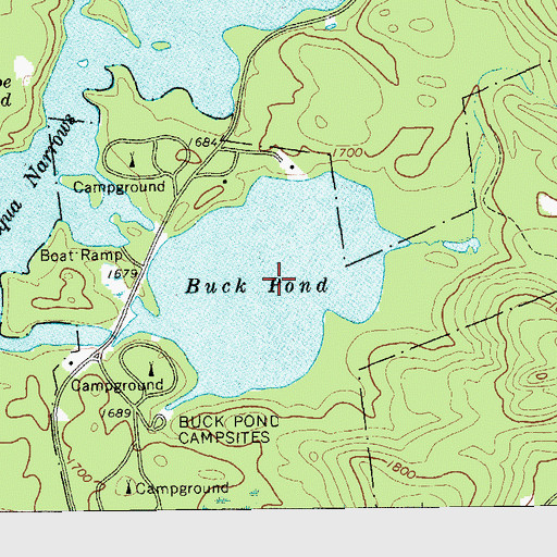 Topographic Map of Buck Pond, NY