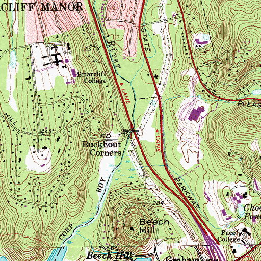 Topographic Map of Buckhout Corners, NY