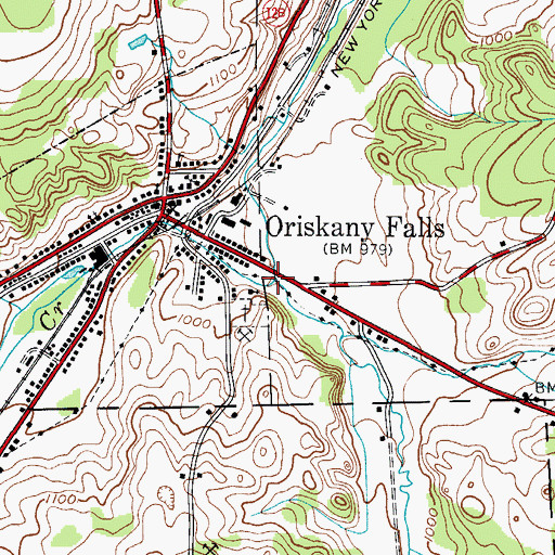 Topographic Map of Buckley Mill Creek, NY
