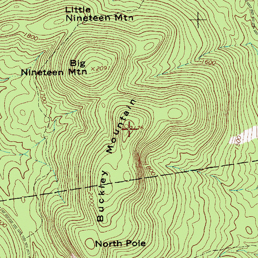 Topographic Map of Buckley Mountain, NY