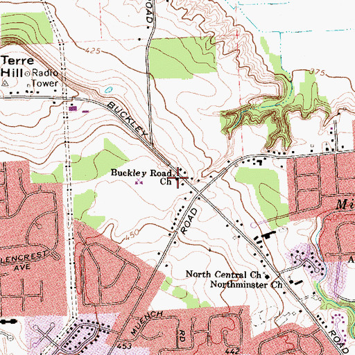 Topographic Map of Buckley Road Baptist Church, NY