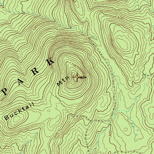 Topographic Map of Bucktail Mountain, NY
