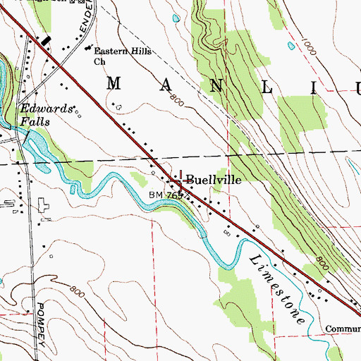 Topographic Map of Buellville, NY