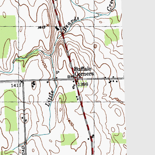 Topographic Map of Buffalo Corners, NY