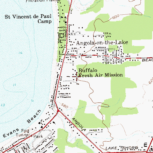 Topographic Map of Buffalo Fresh Air Mission, NY