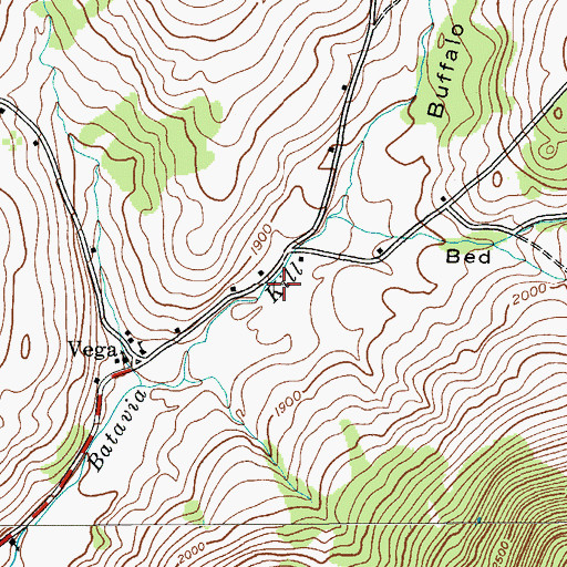 Topographic Map of Buffalo Hollow, NY