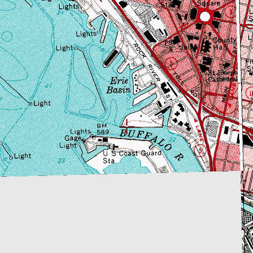 Topographic Map of Buffalo River, NY