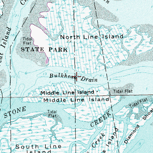 Topographic Map of Bulkhead Drain, NY