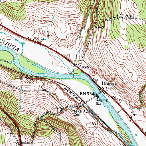 Topographic Map of Bull Creek, NY