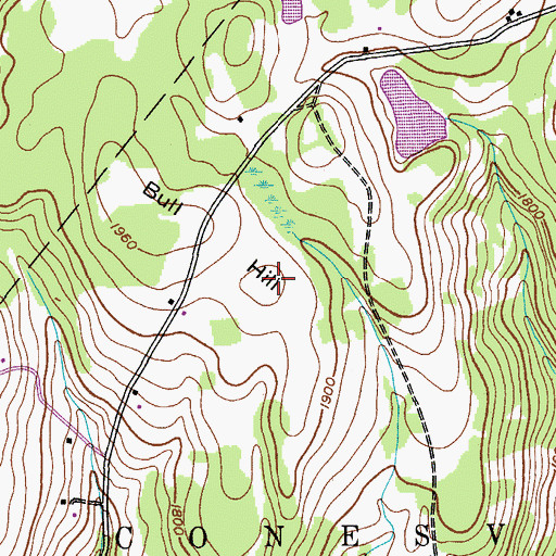 Topographic Map of Bull Hill, NY