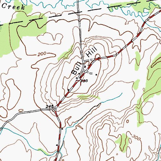 Topographic Map of Bull Hill, NY