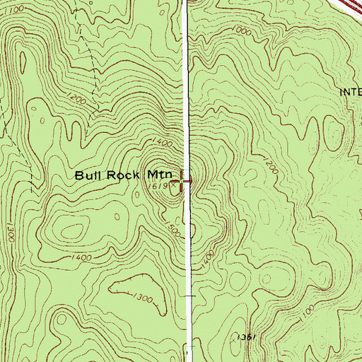 Topographic Map of Bull Rock Mountain, NY