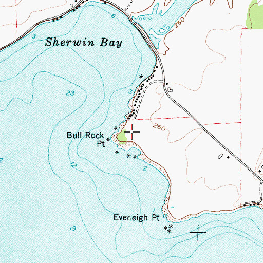 Topographic Map of Bull Rock Point, NY