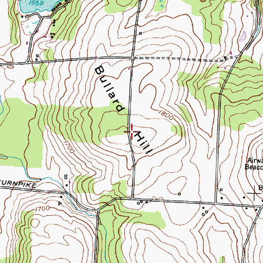 Topographic Map of Bullard Hill, NY