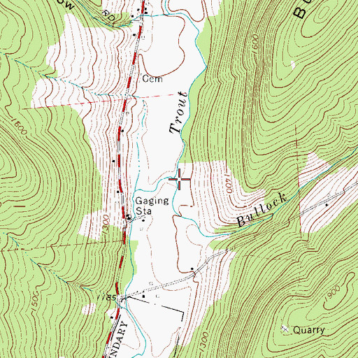 Topographic Map of Bullock Brook, NY