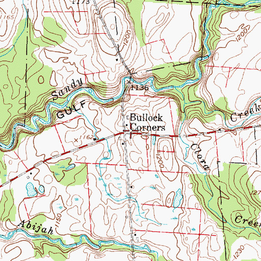 Topographic Map of Bullock Corners, NY