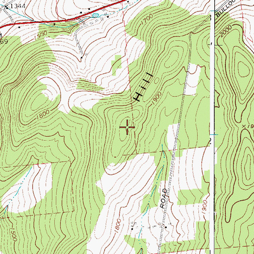 Topographic Map of Bullock Hill, NY