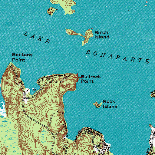 Topographic Map of Bullrock Point, NY