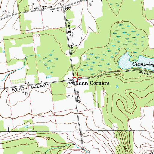 Topographic Map of Bunn Corners, NY