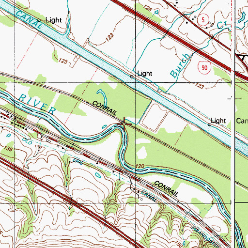 Topographic Map of Burch Creek, NY