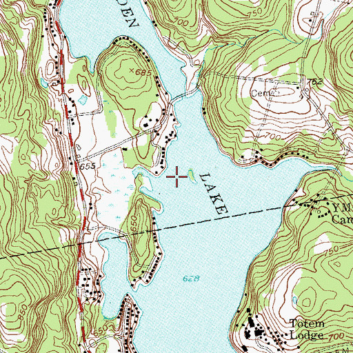 Topographic Map of Burden Lake, NY