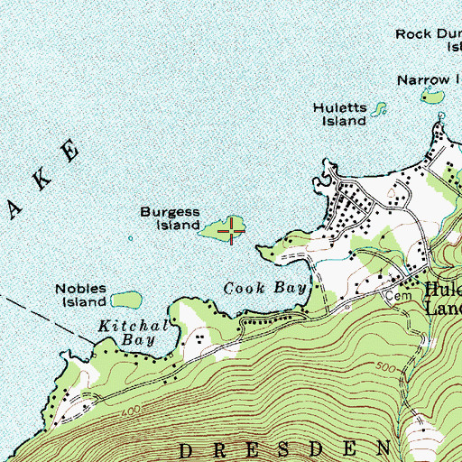 Topographic Map of Burgess Island, NY