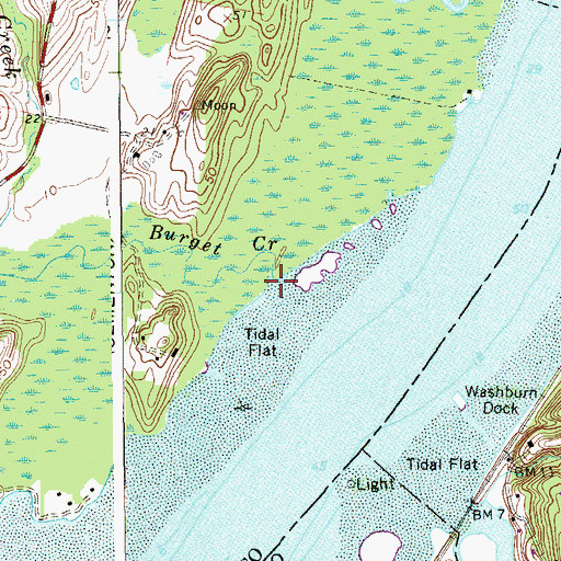 Topographic Map of Burget Creek, NY